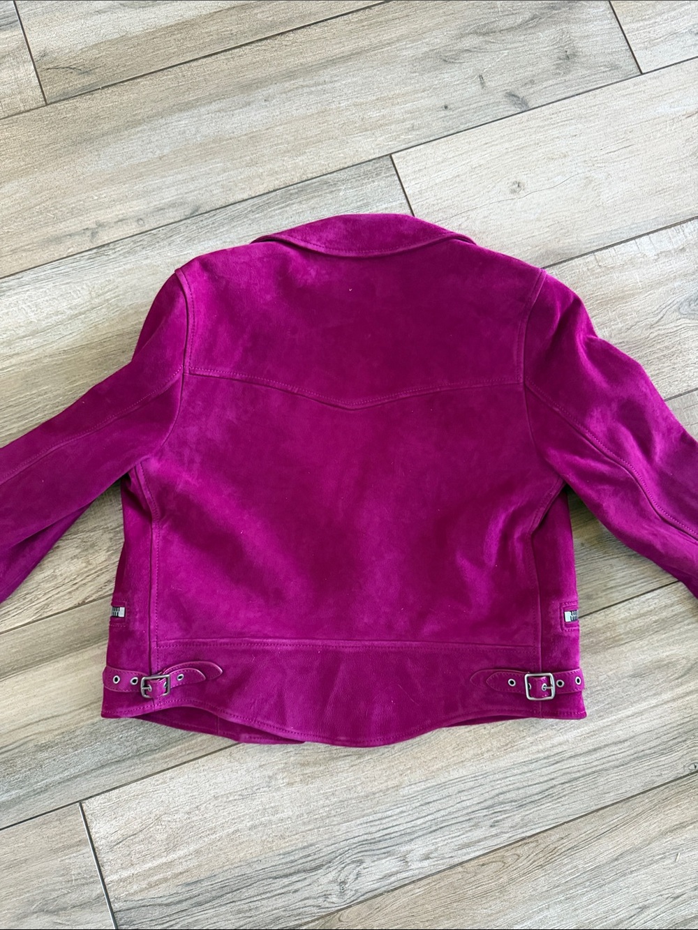 Coach Magenta Suede Moto Jacket - Picture 9 of 10
